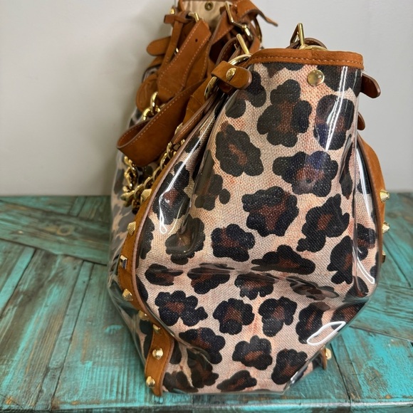 Stuart Weitzman PVC Animal Print Purse Mobwife - Picture 7 of 16